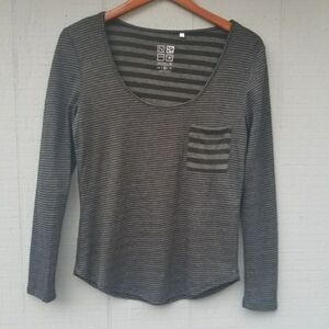 Nollie Long Sleeve Scoop Neck Mixed Stripes M